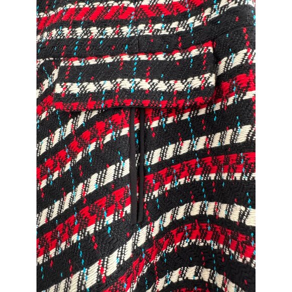Oscar de la Renta Wool Tweed Skirt in Red/White/Black, size 8 (fits size 6) - Picture 3 of 7